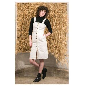 Rachel Antonoff Barbie Apron Denim Dress in Ivory